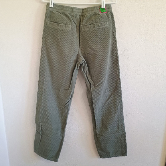 Empyre Relax Fit Pants Green Corduroy Chino Straight Leg Men S Skater Baggy Logo - Picture 3 of 6